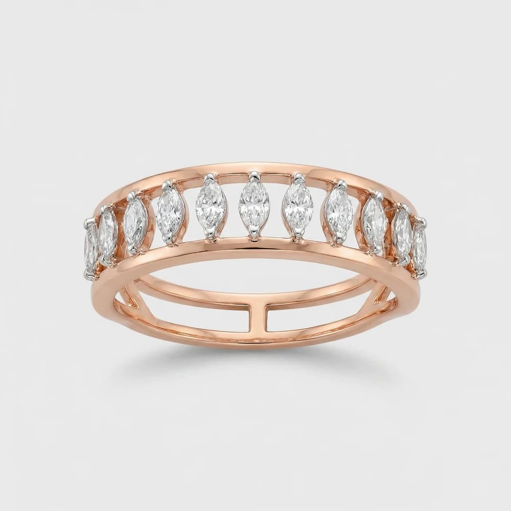 Marquise Bezel Open Band Lab Grown Diamond Ring - Image 1 Marquise Bezel Open Band Lab Grown Diamond Ring, view 1 of 2