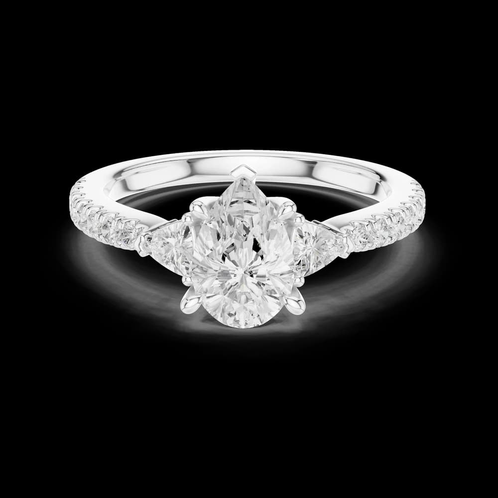 Pear Trio Lab Grown Diamond Ring - Image 2 Pear Trio Lab Grown Diamond Ring, view 2 of 6