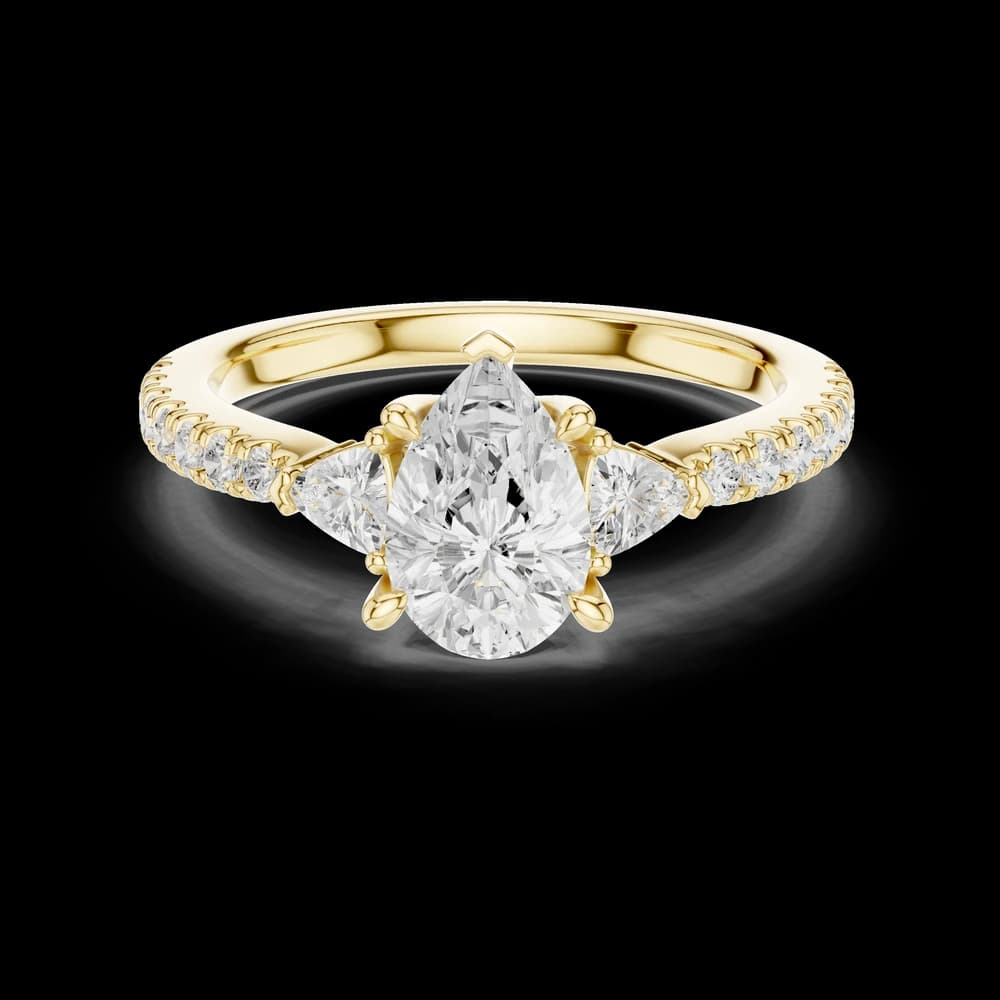 Pear Trio Lab Grown Diamond Ring - Image 3 Pear Trio Lab Grown Diamond Ring, view 3 of 6