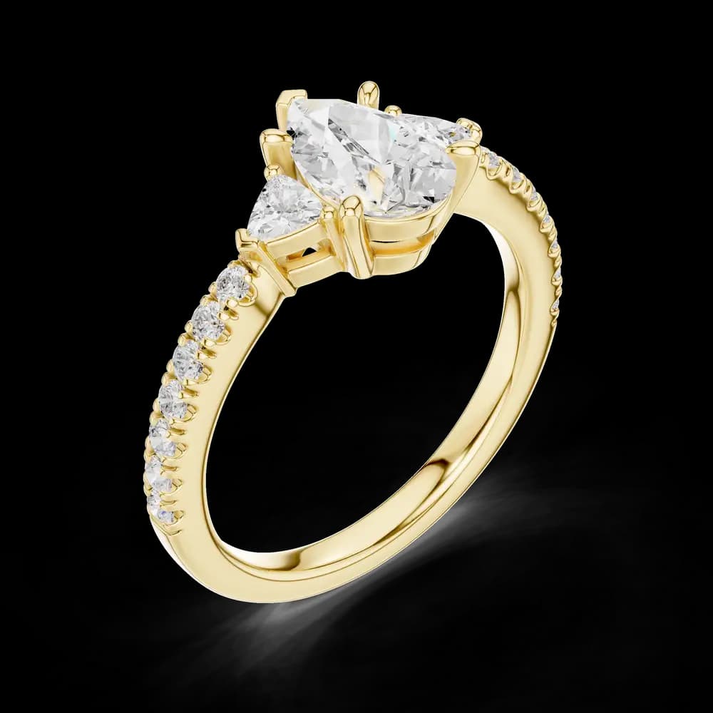 Pear Trio Lab Grown Diamond Ring - Image 5 Pear Trio Lab Grown Diamond Ring, view 5 of 6
