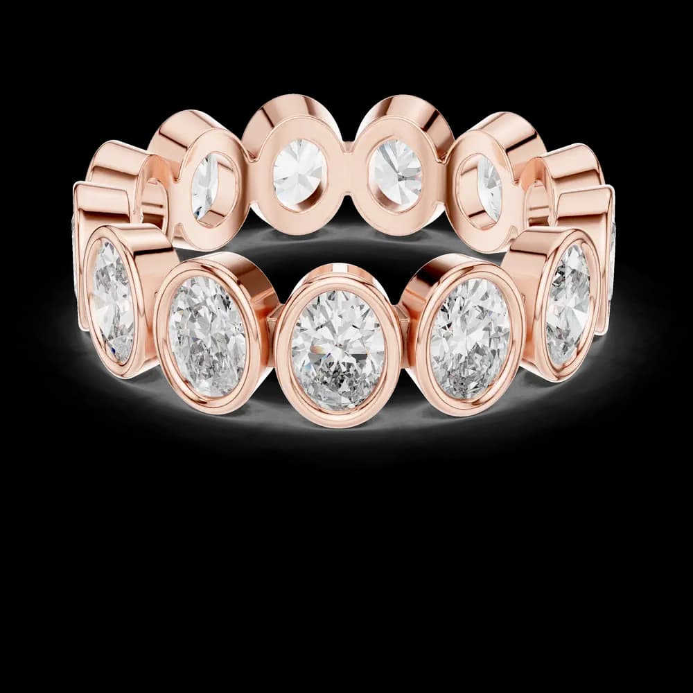 Bezel-Set Oval Cut Diamond Eternity Band - Image 1 Bezel-Set Oval Cut Diamond Eternity Band, view 1 of 6