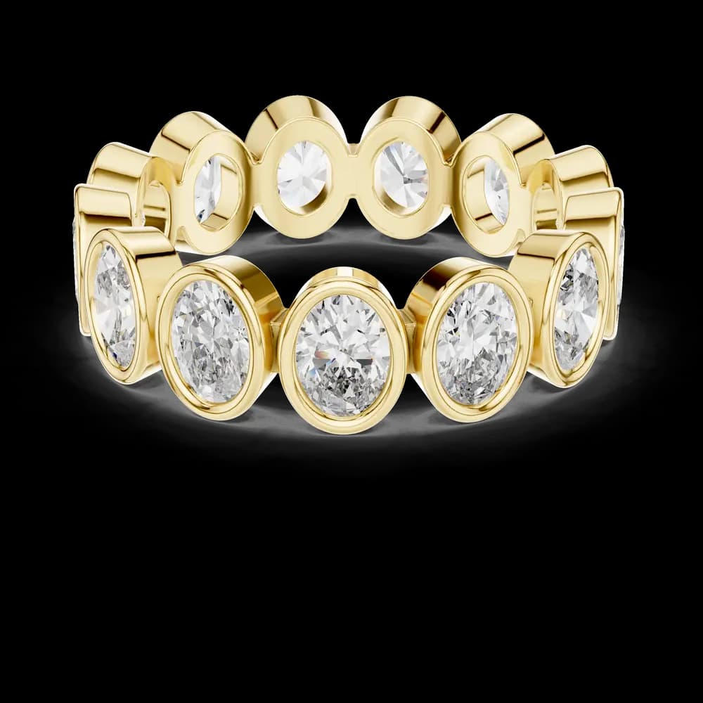 Bezel-Set Oval Cut Diamond Eternity Band - Image 3 Bezel-Set Oval Cut Diamond Eternity Band, view 3 of 6
