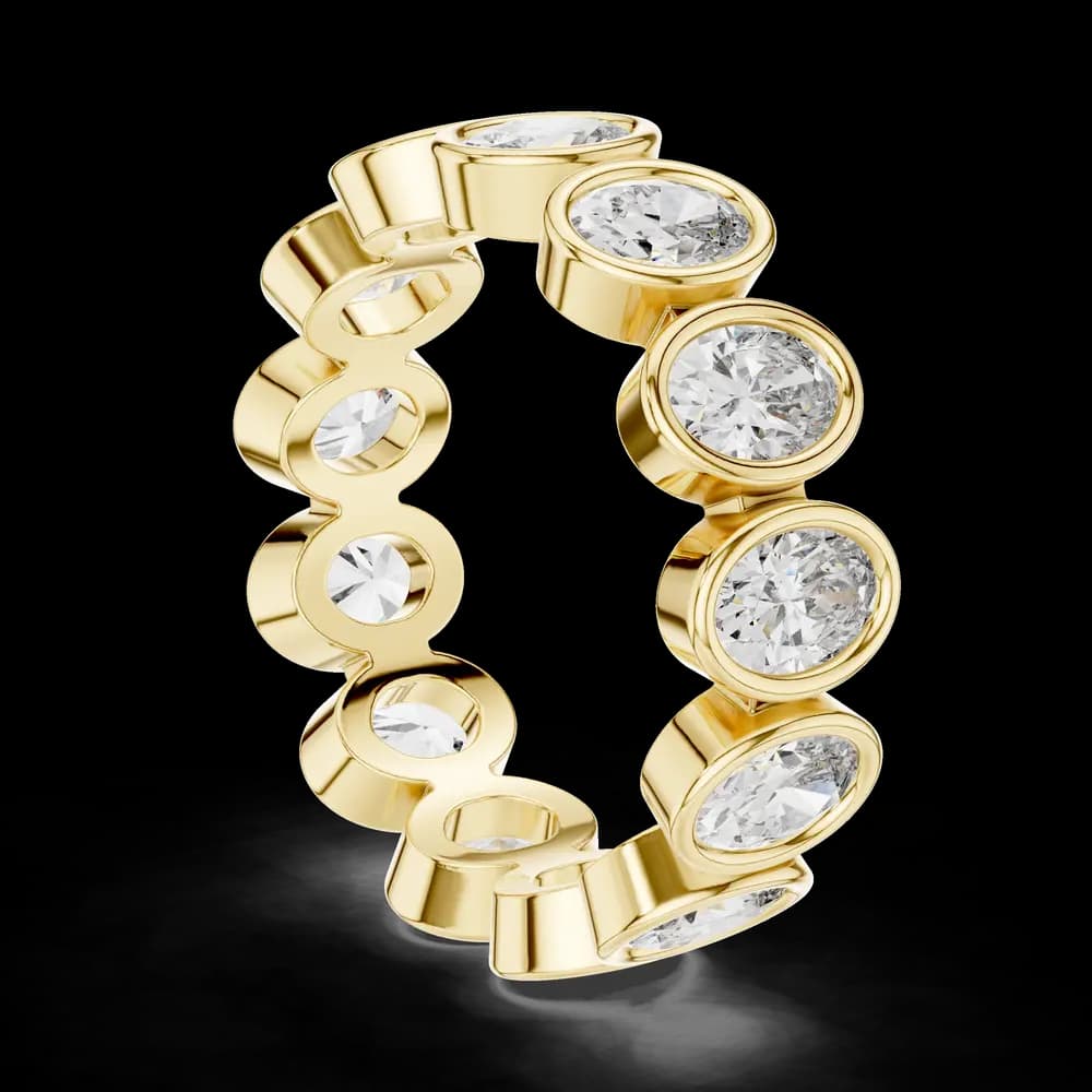 Bezel-Set Oval Cut Diamond Eternity Band - Image 4 Bezel-Set Oval Cut Diamond Eternity Band, view 4 of 6
