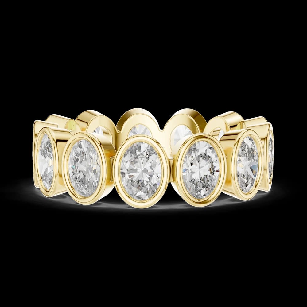 Bezel-Set Oval Cut Diamond Eternity Band - Image 6 Bezel-Set Oval Cut Diamond Eternity Band, view 6 of 6