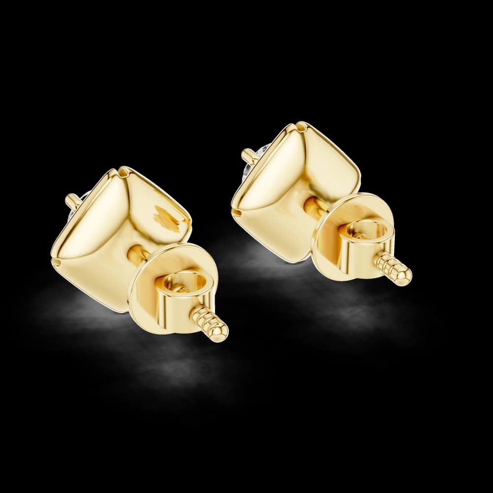 Simple Round Lab Grown Diamond Earrings - Image 3 Simple Round Lab Grown Diamond Earrings, view 3 of 3