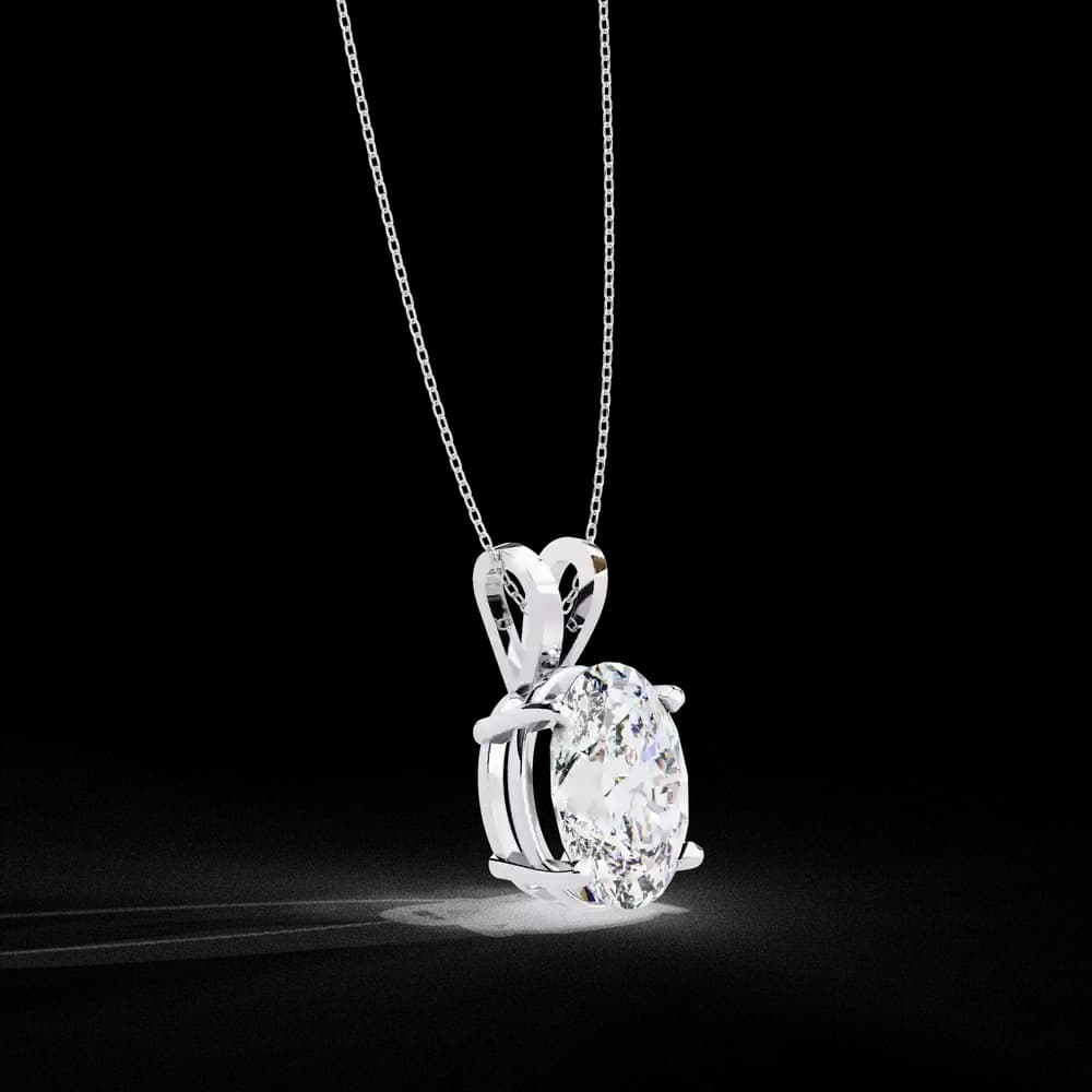 Simple Solitaire Lab Grown Diamond Pendant - Image 4 Simple Solitaire Lab Grown Diamond Pendant, view 4 of 16