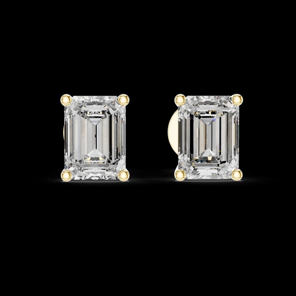 Simple Square Lab Grown Diamond Earrings - Image 1 Simple Square Lab Grown Diamond Earrings, view 1 of 2