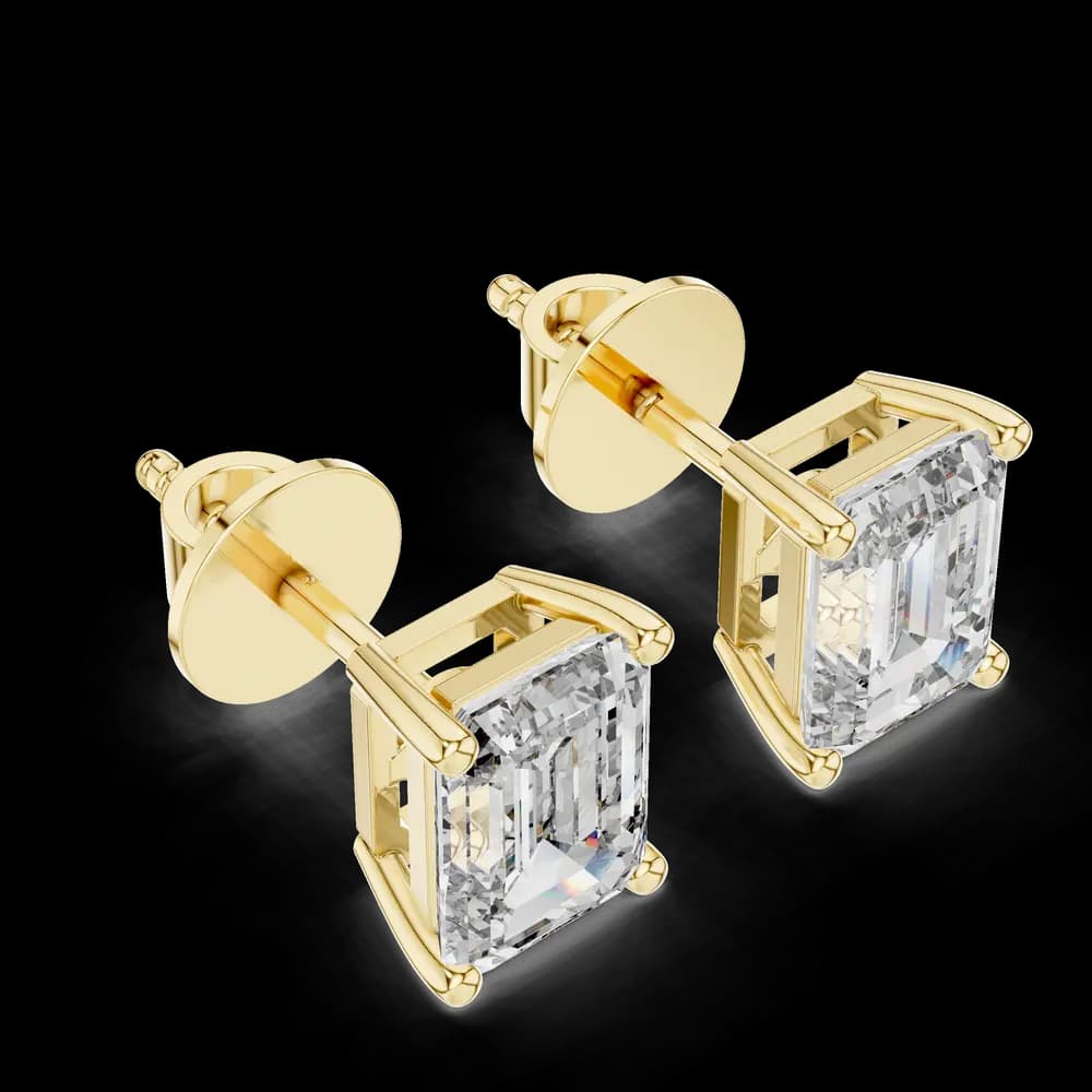Simple Square Lab Grown Diamond Earrings - Image 2 Simple Square Lab Grown Diamond Earrings, view 2 of 2