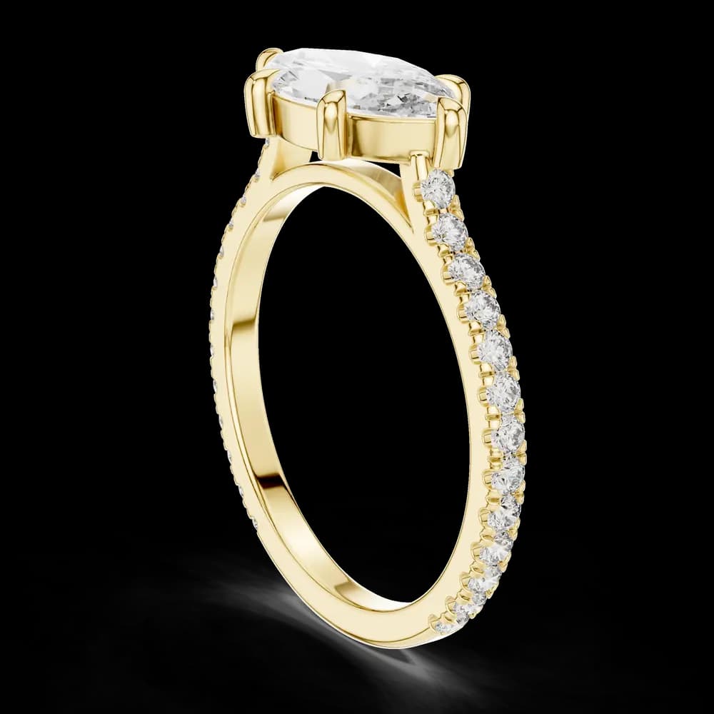 Marquise Center Round Accent Lab-Grown Diamond Ring - Image 4 Marquise Center Round Accent Lab-Grown Diamond Ring, view 4 of 6