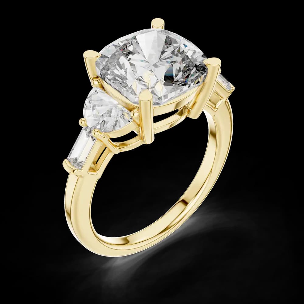 Cushion-Cut Lab Grown Diamond Statement Ring - Image 5 Cushion-Cut Lab Grown Diamond Statement Ring, view 5 of 6