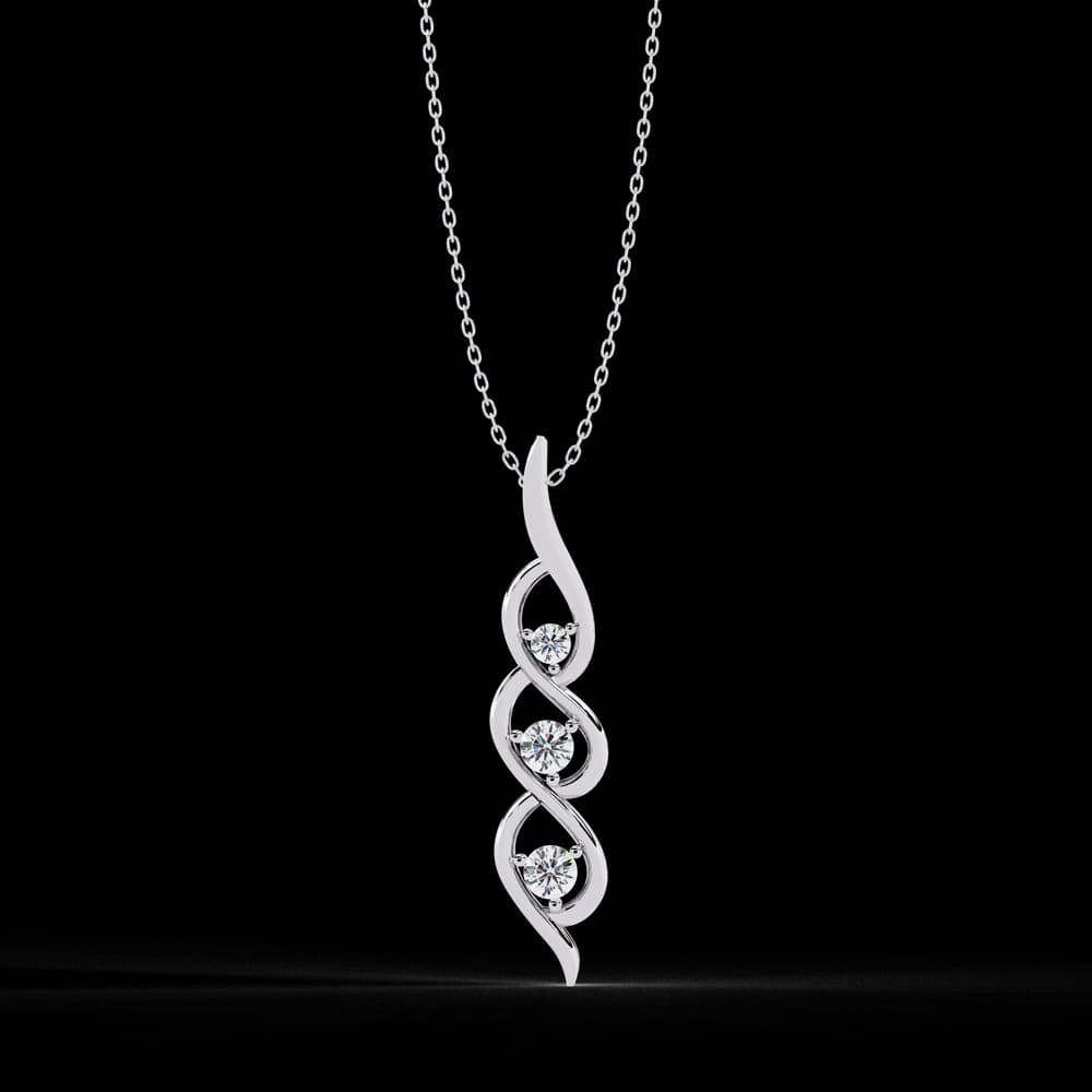 Sirena Lab Grown Diamond Three Stone Pendant: - Image 1 Sirena Lab Grown Diamond Three Stone Pendant:, view 1 of 12
