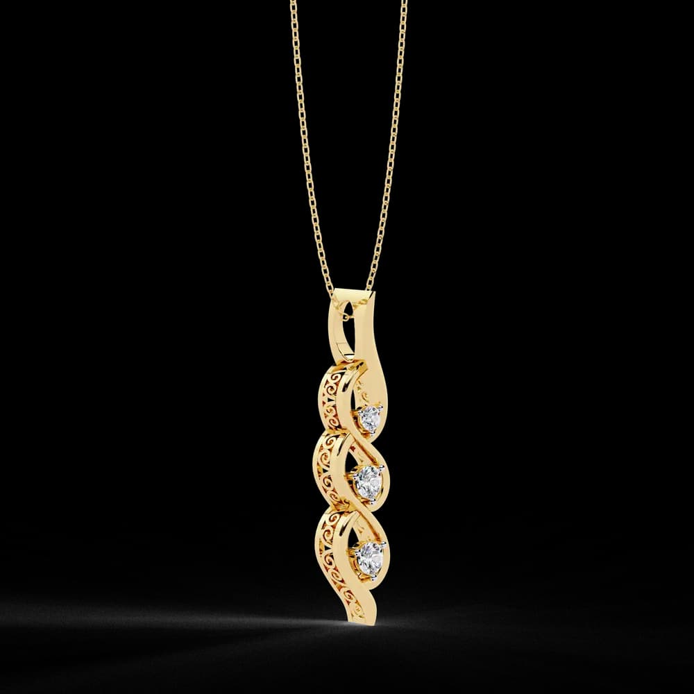 Sirena Lab Grown Diamond Three Stone Pendant: - Image 10 Sirena Lab Grown Diamond Three Stone Pendant:, view 10 of 12