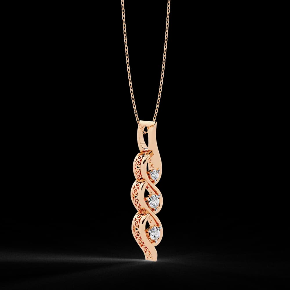 Sirena Lab Grown Diamond Three Stone Pendant: - Image 11 Sirena Lab Grown Diamond Three Stone Pendant:, view 11 of 12