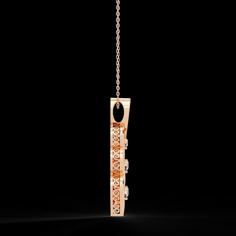 Sirena Lab Grown Diamond Three Stone Pendant: - Image 3 Sirena Lab Grown Diamond Three Stone Pendant:, view 3 of 12