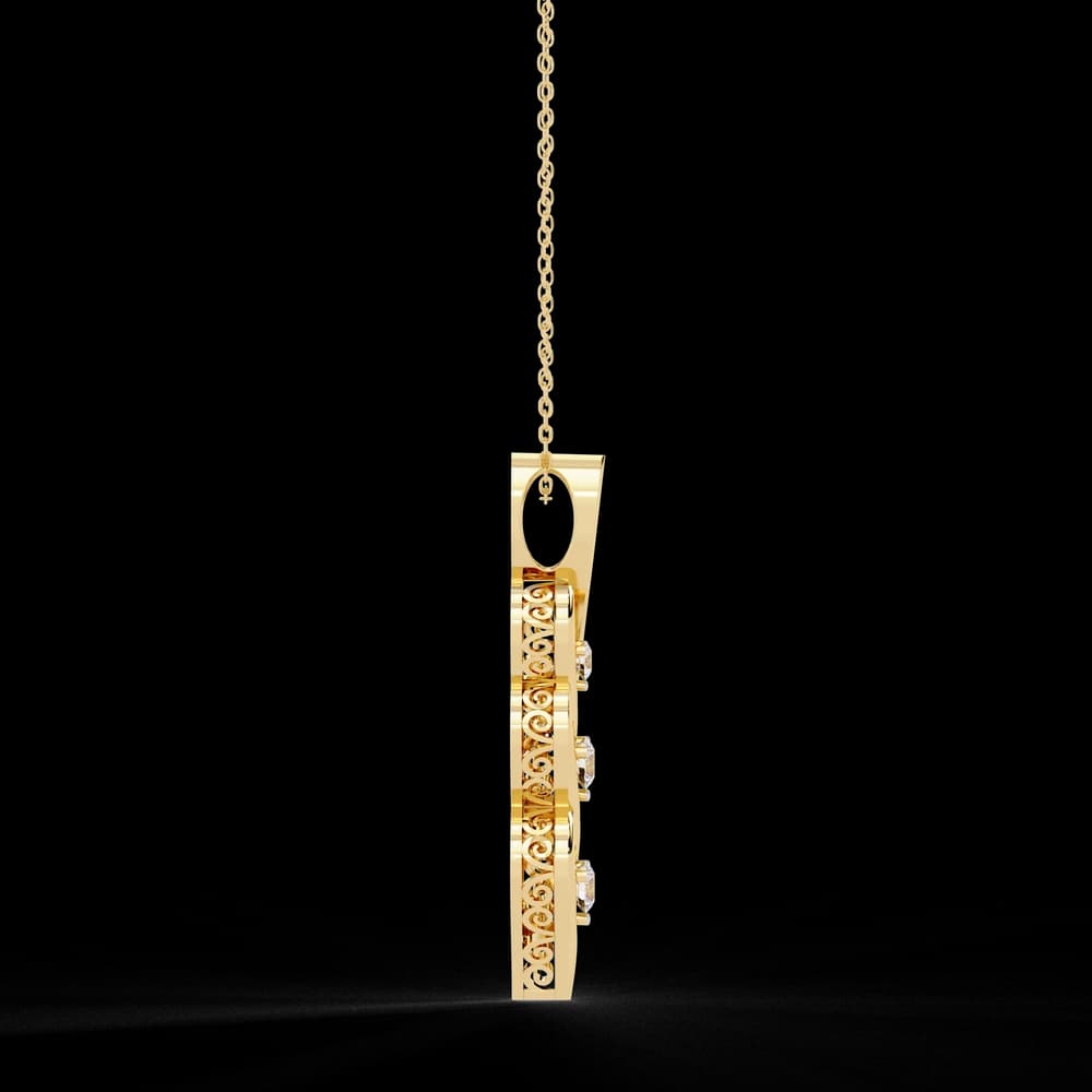 Sirena Lab Grown Diamond Three Stone Pendant: - Image 4 Sirena Lab Grown Diamond Three Stone Pendant:, view 4 of 12