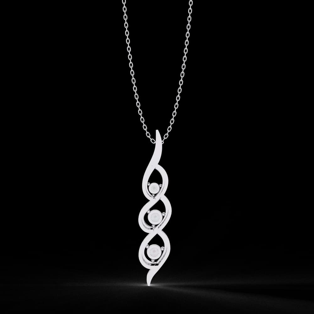 Sirena Lab Grown Diamond Three Stone Pendant: - Image 6 Sirena Lab Grown Diamond Three Stone Pendant:, view 6 of 12
