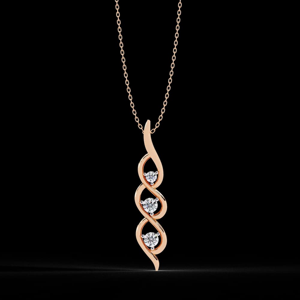 Sirena Lab Grown Diamond Three Stone Pendant: - Image 8 Sirena Lab Grown Diamond Three Stone Pendant:, view 8 of 12