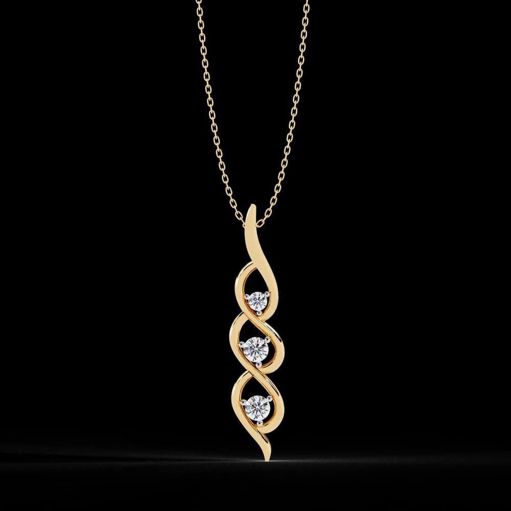 Sirena Lab Grown Diamond Three Stone Pendant: - Image 9 Sirena Lab Grown Diamond Three Stone Pendant:, view 9 of 12
