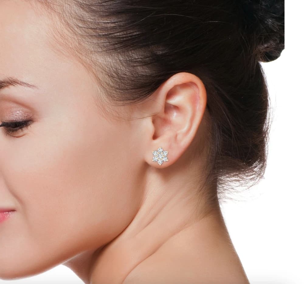 Petal Kiss Lab Grown Diamond Studs - Image 2 Petal Kiss Lab Grown Diamond Studs, view 2 of 3