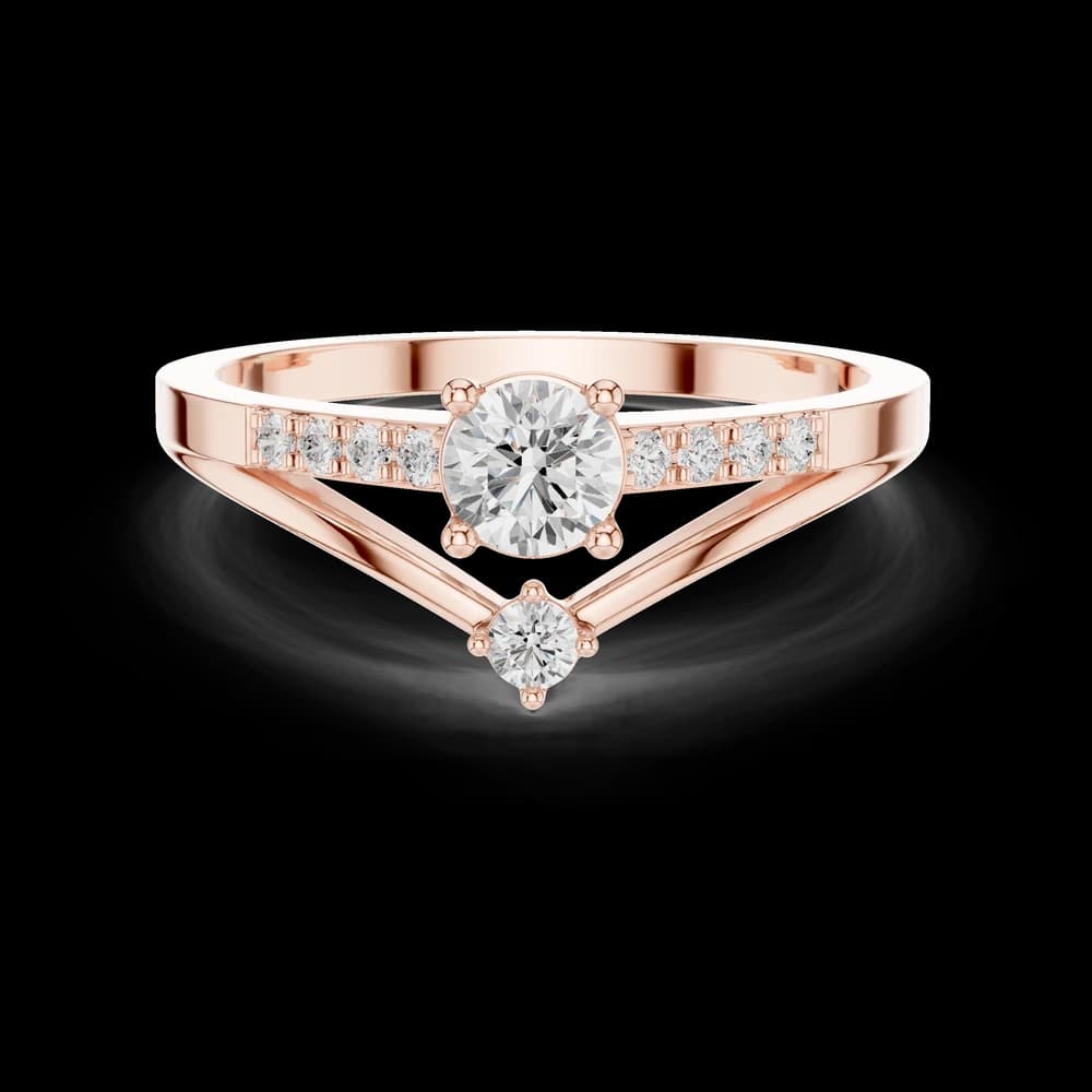 Chevron Pave Round Lab Grown Diamond Ring - Image 1 Chevron Pave Round Lab Grown Diamond Ring, view 1 of 6