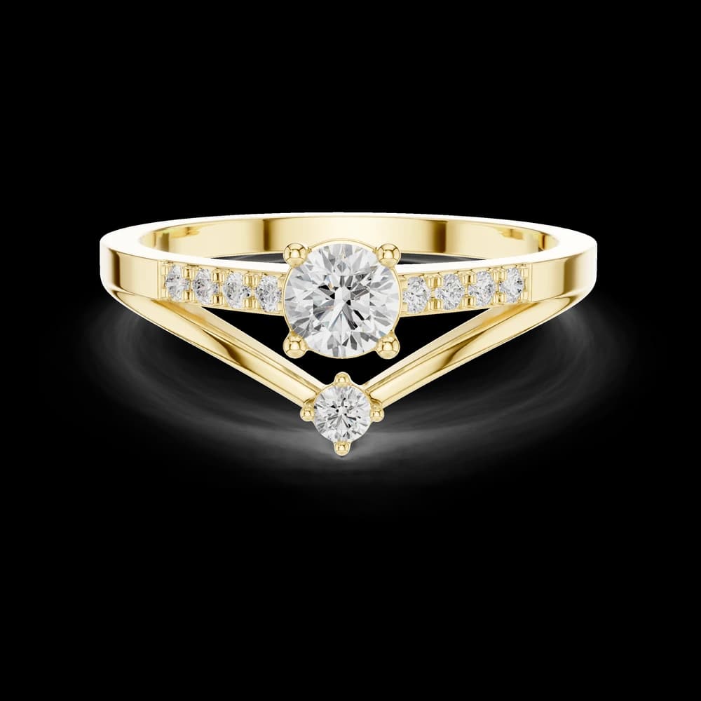 Chevron Pave Round Lab Grown Diamond Ring - Image 3 Chevron Pave Round Lab Grown Diamond Ring, view 3 of 6