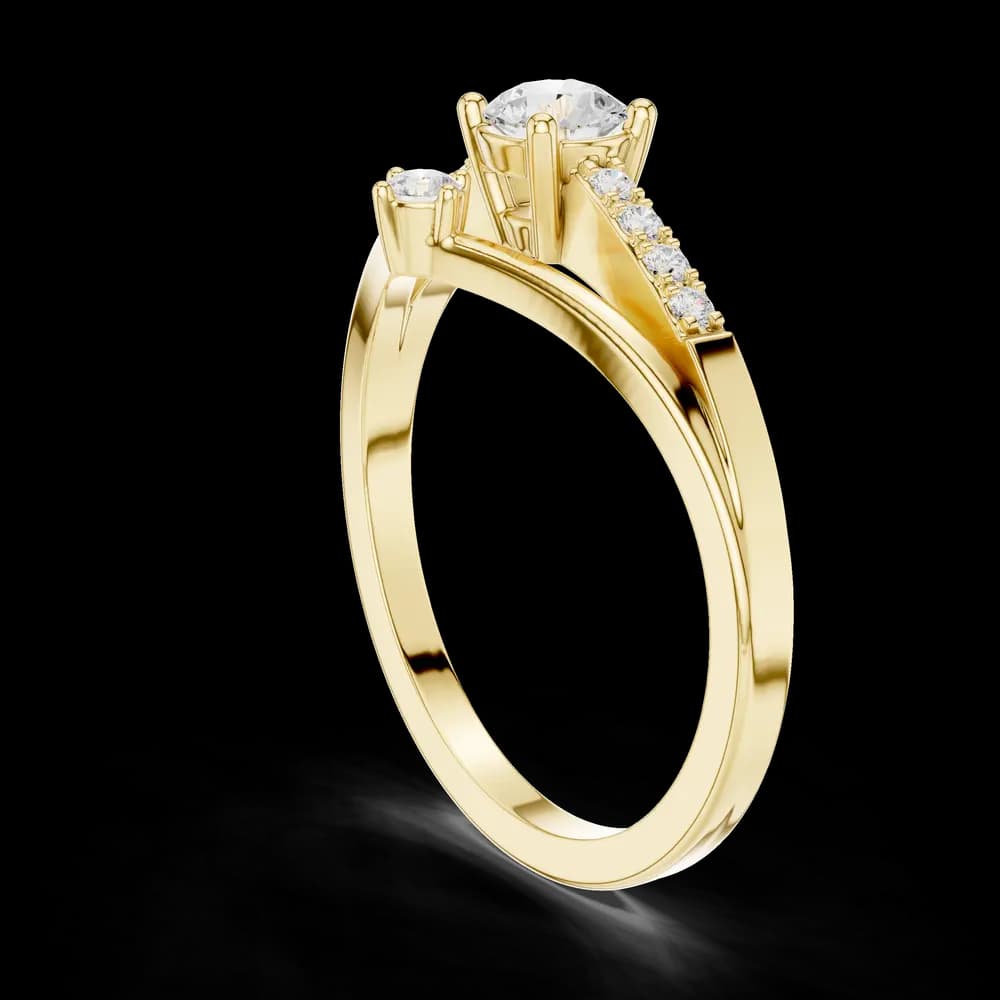 Chevron Pave Round Lab Grown Diamond Ring - Image 4 Chevron Pave Round Lab Grown Diamond Ring, view 4 of 6