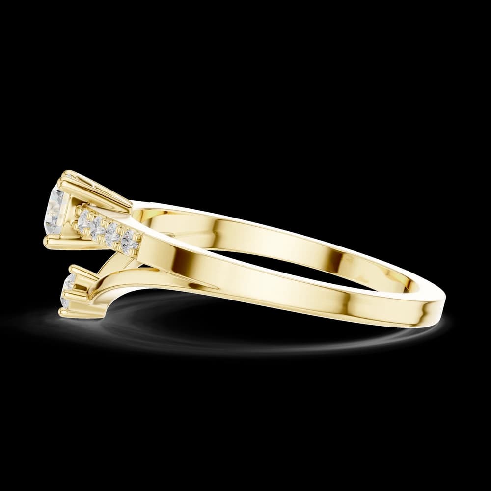 Chevron Pave Round Lab Grown Diamond Ring - Image 6 Chevron Pave Round Lab Grown Diamond Ring, view 6 of 6