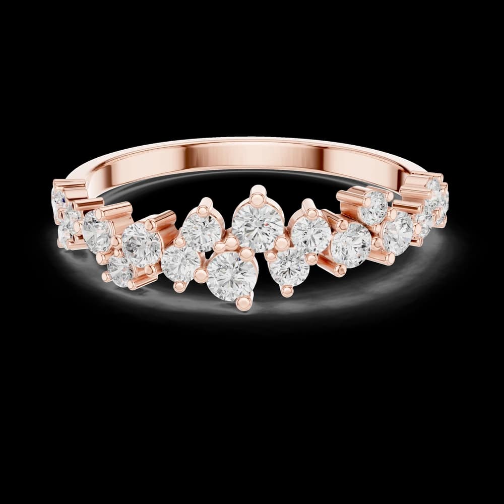 Cluster Staggered Lab Grown Diamond Ring - Image 1 Cluster Staggered Lab Grown Diamond Ring, view 1 of 6