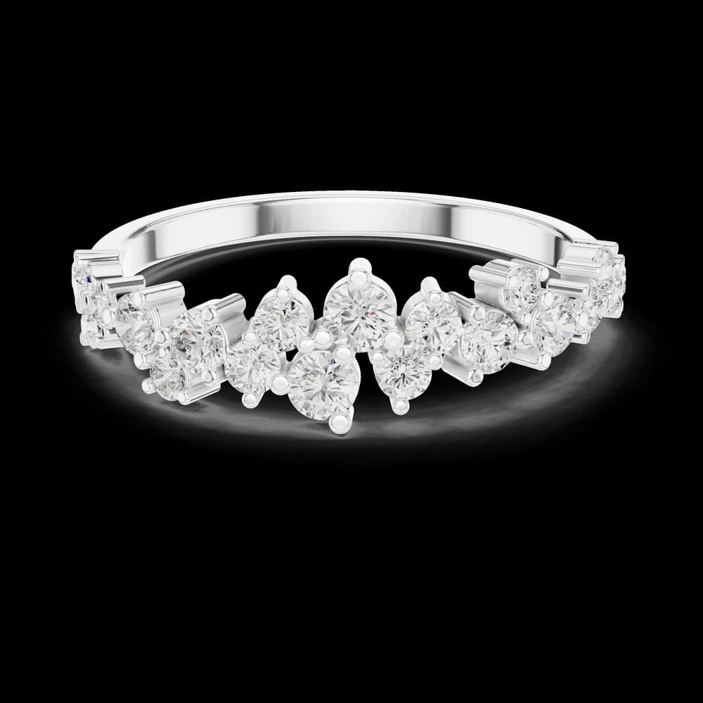 Cluster Staggered Lab Grown Diamond Ring - Image 2 Cluster Staggered Lab Grown Diamond Ring, view 2 of 6