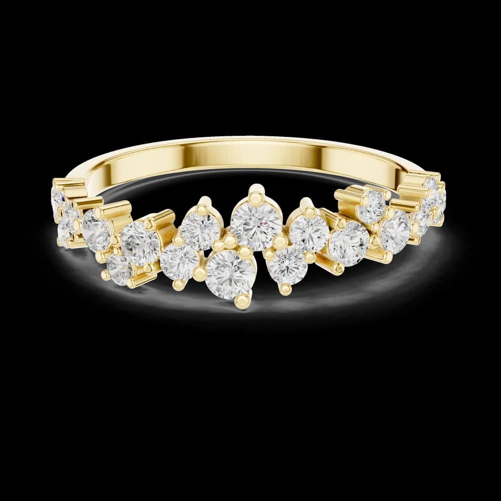 Cluster Staggered Lab Grown Diamond Ring - Image 3 Cluster Staggered Lab Grown Diamond Ring, view 3 of 6