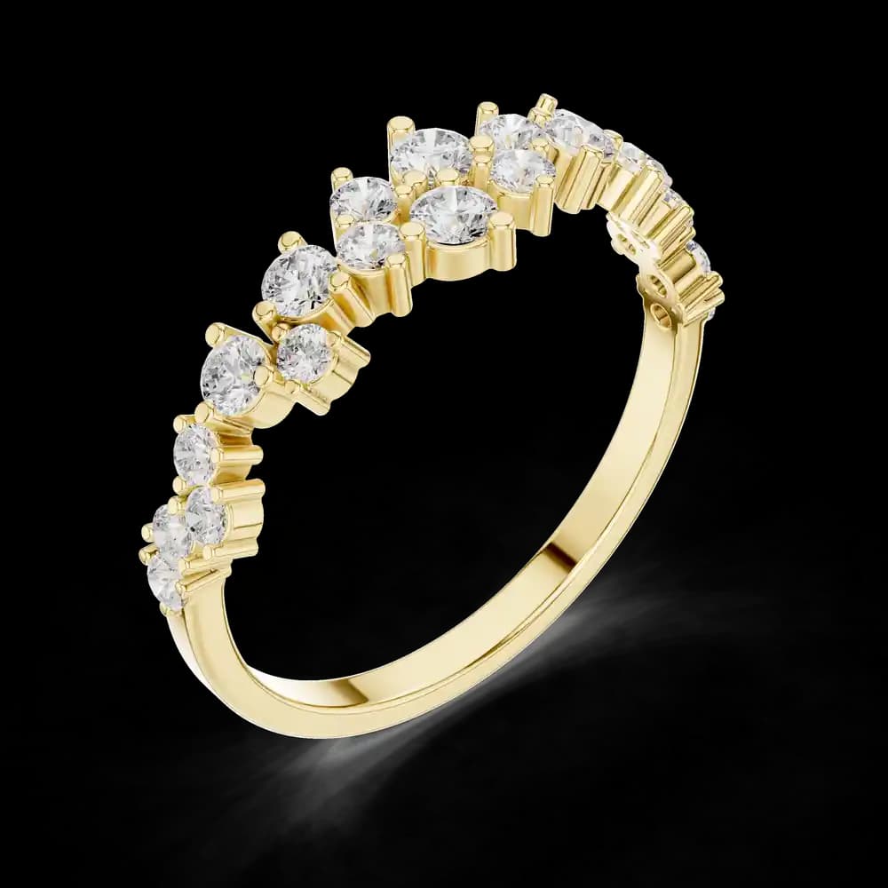 Cluster Staggered Lab Grown Diamond Ring - Image 5 Cluster Staggered Lab Grown Diamond Ring, view 5 of 6