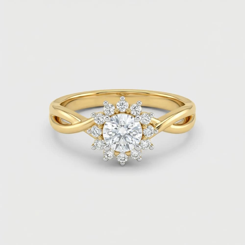 Twisted Cluster Lab Grown Diamond Ring - Image 2 Twisted Cluster Lab Grown Diamond Ring, view 2 of 2