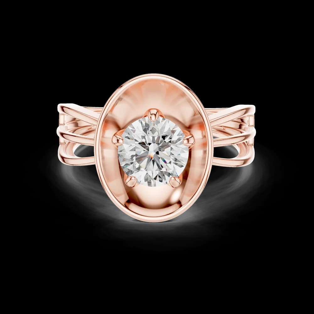 Round Cut Bezel Lab Grown Diamond Ring - Image 1 Round Cut Bezel Lab Grown Diamond Ring, view 1 of 4