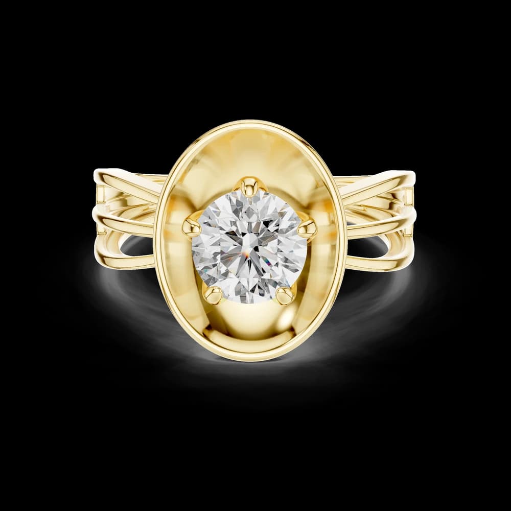 Round Cut Bezel Lab Grown Diamond Ring - Image 2 Round Cut Bezel Lab Grown Diamond Ring, view 2 of 4