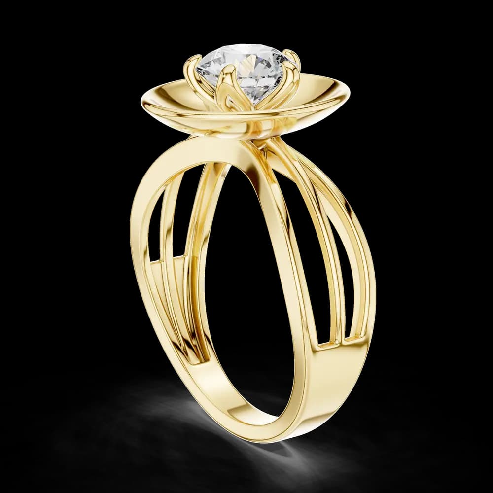 Round Cut Bezel Lab Grown Diamond Ring - Image 3 Round Cut Bezel Lab Grown Diamond Ring, view 3 of 4