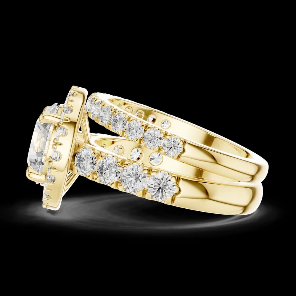 Classic Halo Bridal Set with Round Center Lab Grown Diamond Ring - Image 5 Classic Halo Bridal Set with Round Center Lab Grown Diamond Ring, view 5 of 5