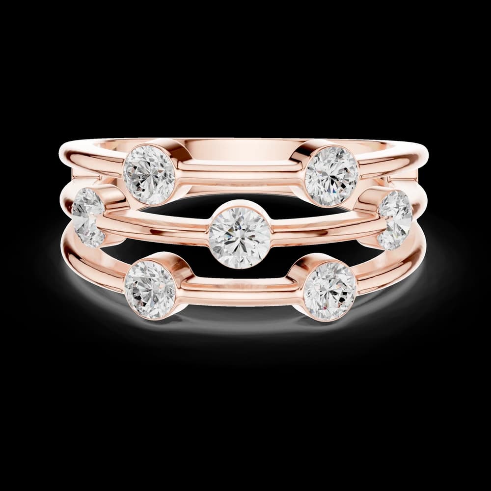 Floating Bezel Triple Strand Lab Grown Diamond Band - Image 1 Floating Bezel Triple Strand Lab Grown Diamond Band, view 1 of 6
