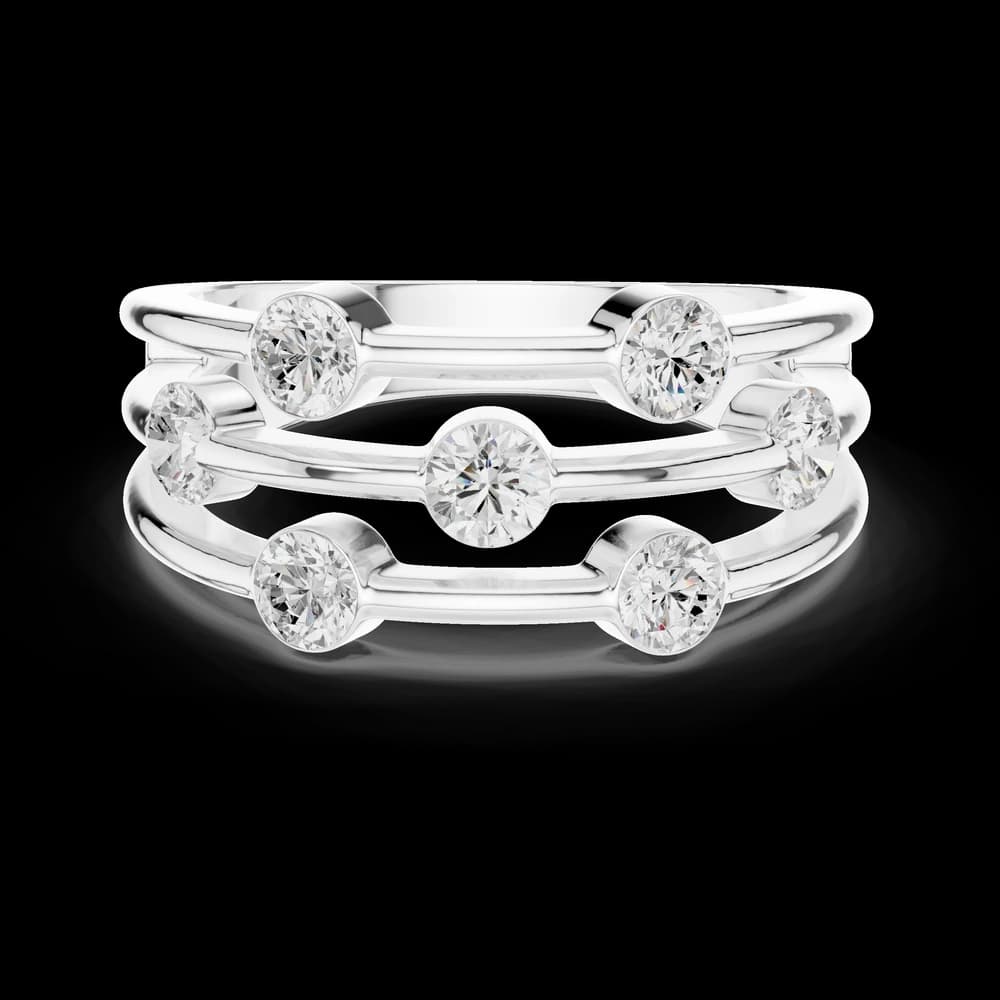 Floating Bezel Triple Strand Lab Grown Diamond Band - Image 2 Floating Bezel Triple Strand Lab Grown Diamond Band, view 2 of 6