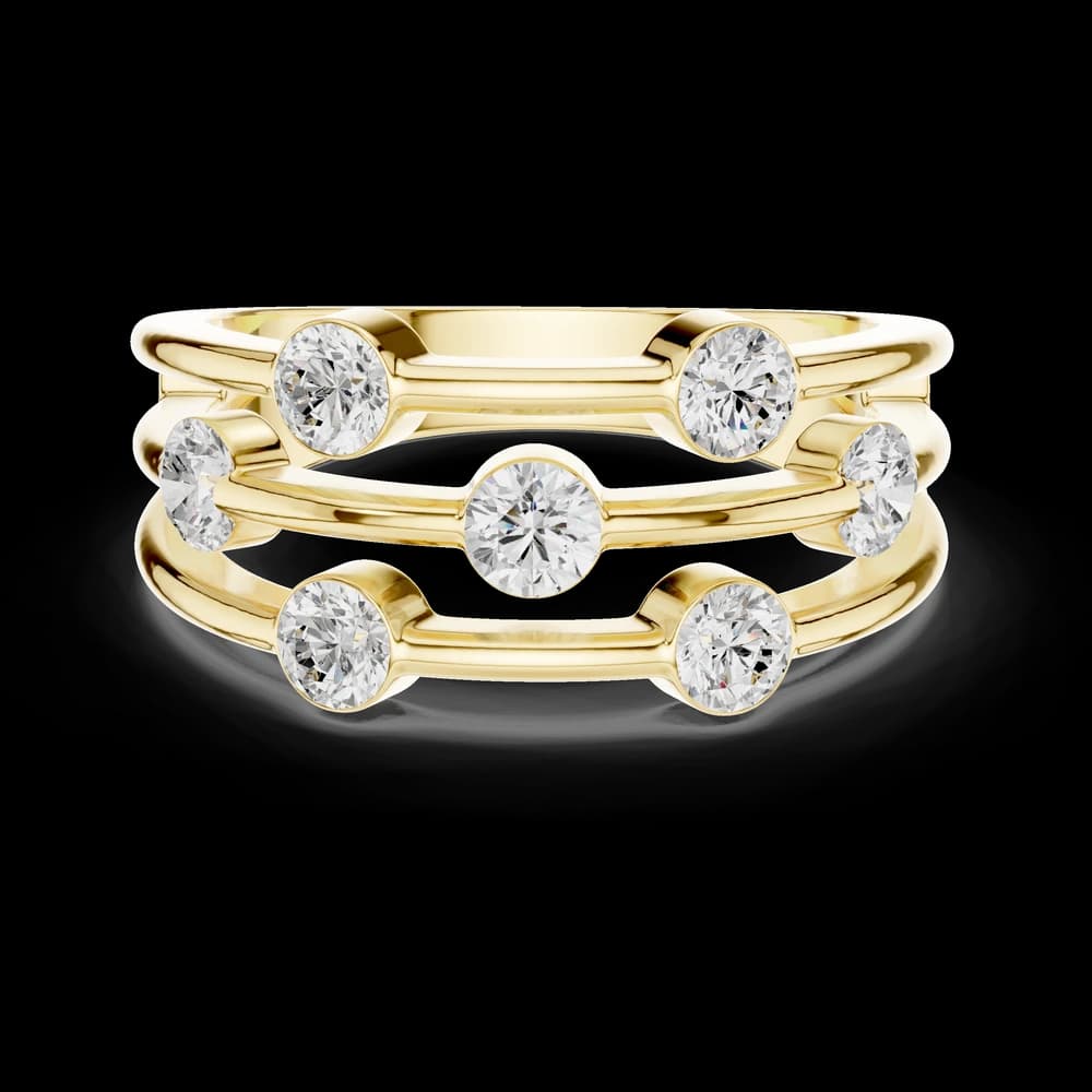 Floating Bezel Triple Strand Lab Grown Diamond Band - Image 3 Floating Bezel Triple Strand Lab Grown Diamond Band, view 3 of 6