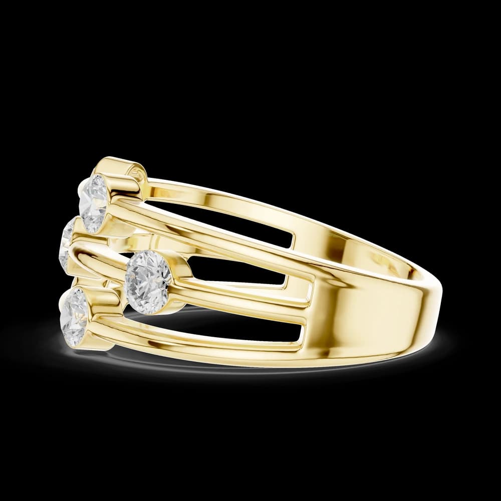 Floating Bezel Triple Strand Lab Grown Diamond Band - Image 6 Floating Bezel Triple Strand Lab Grown Diamond Band, view 6 of 6