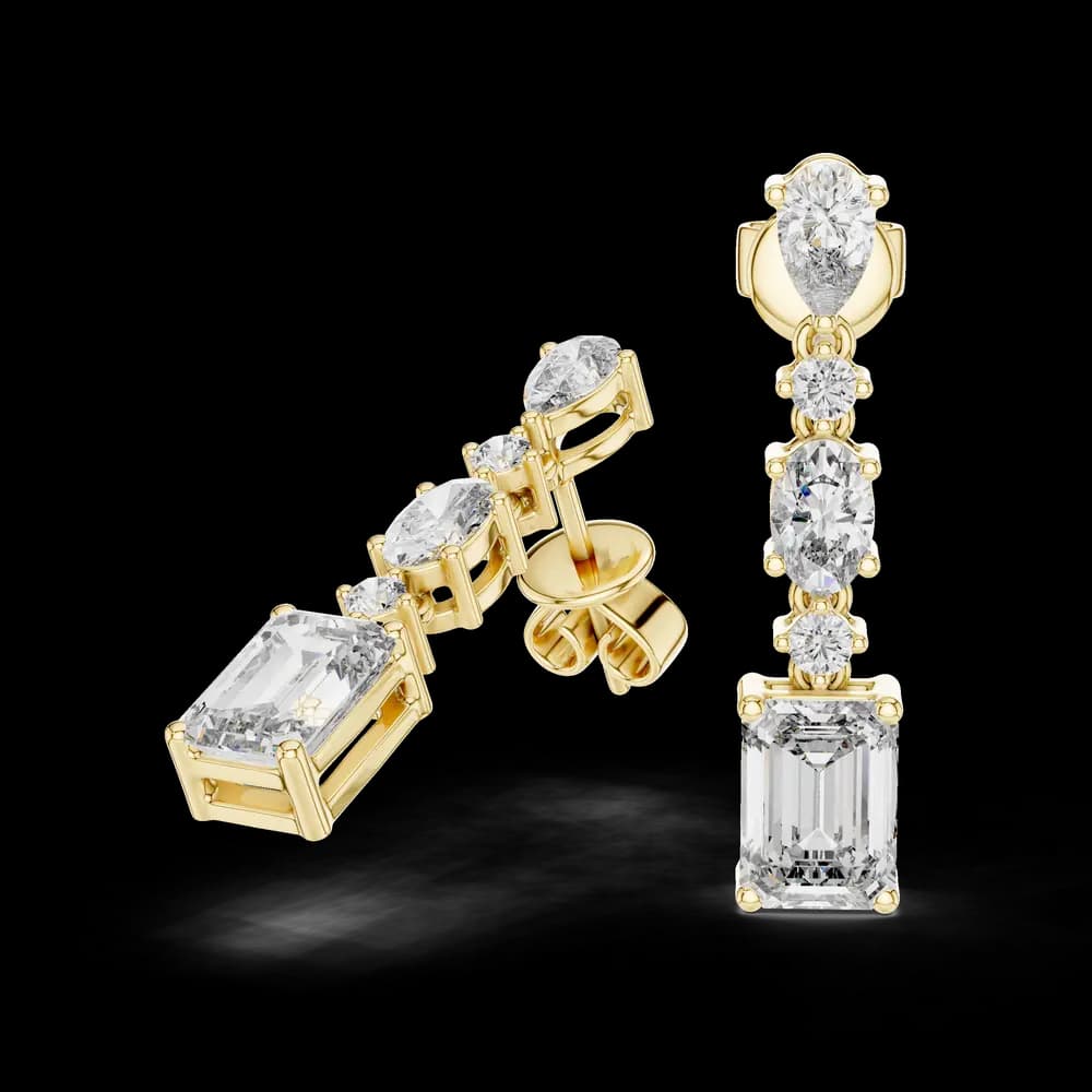 Slender Marquise Cut Lab Grown Diamond Earrings - Image 2 Slender Marquise Cut Lab Grown Diamond Earrings, view 2 of 4