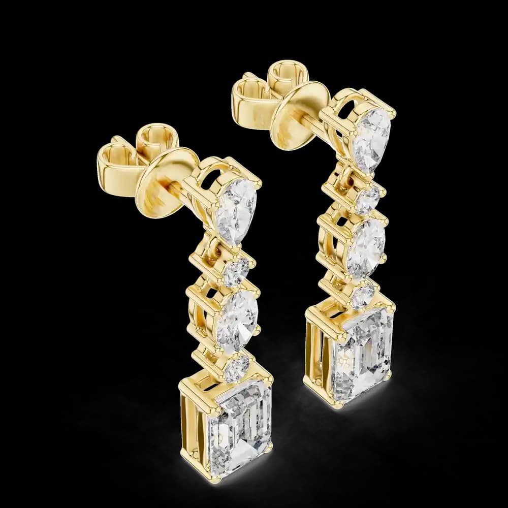Slender Marquise Cut Lab Grown Diamond Earrings - Image 3 Slender Marquise Cut Lab Grown Diamond Earrings, view 3 of 4