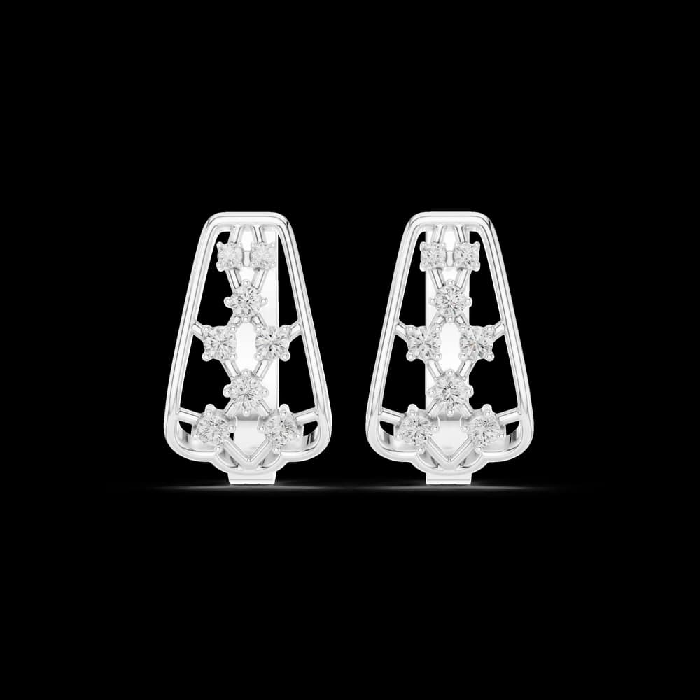 Snow Flake lab grown diamond earring design - Image 2 Snow Flake lab grown diamond earring design, view 2 of 6