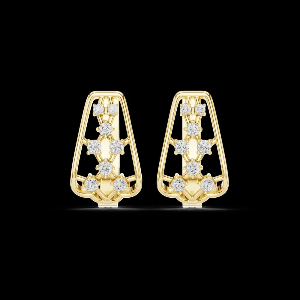 Snow Flake lab grown diamond earring design - Image 3 Snow Flake lab grown diamond earring design, view 3 of 6