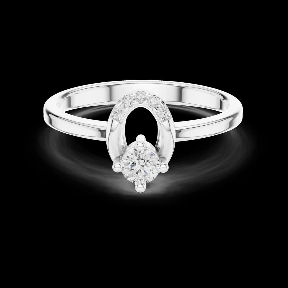 Oval Arch Round Lab Grown Diamond Ring - Image 2 Oval Arch Round Lab Grown Diamond Ring, view 2 of 6