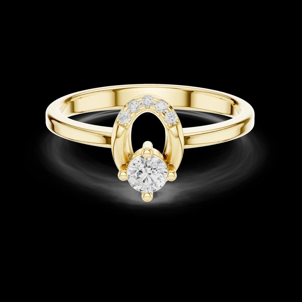 Oval Arch Round Lab Grown Diamond Ring - Image 3 Oval Arch Round Lab Grown Diamond Ring, view 3 of 6