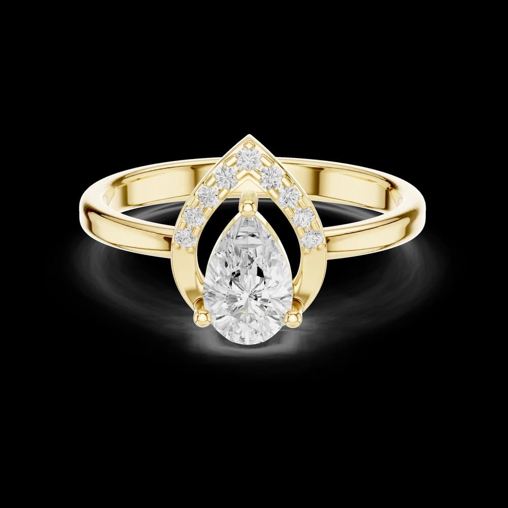 Pear Stellar Lab Grown Diamond Ring - Image 3 Pear Stellar Lab Grown Diamond Ring, view 3 of 6