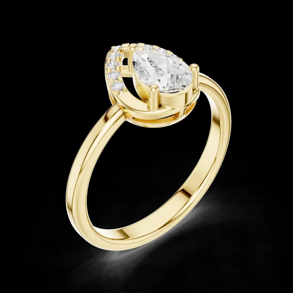 Pear Stellar Lab Grown Diamond Ring - Image 5 Pear Stellar Lab Grown Diamond Ring, view 5 of 6