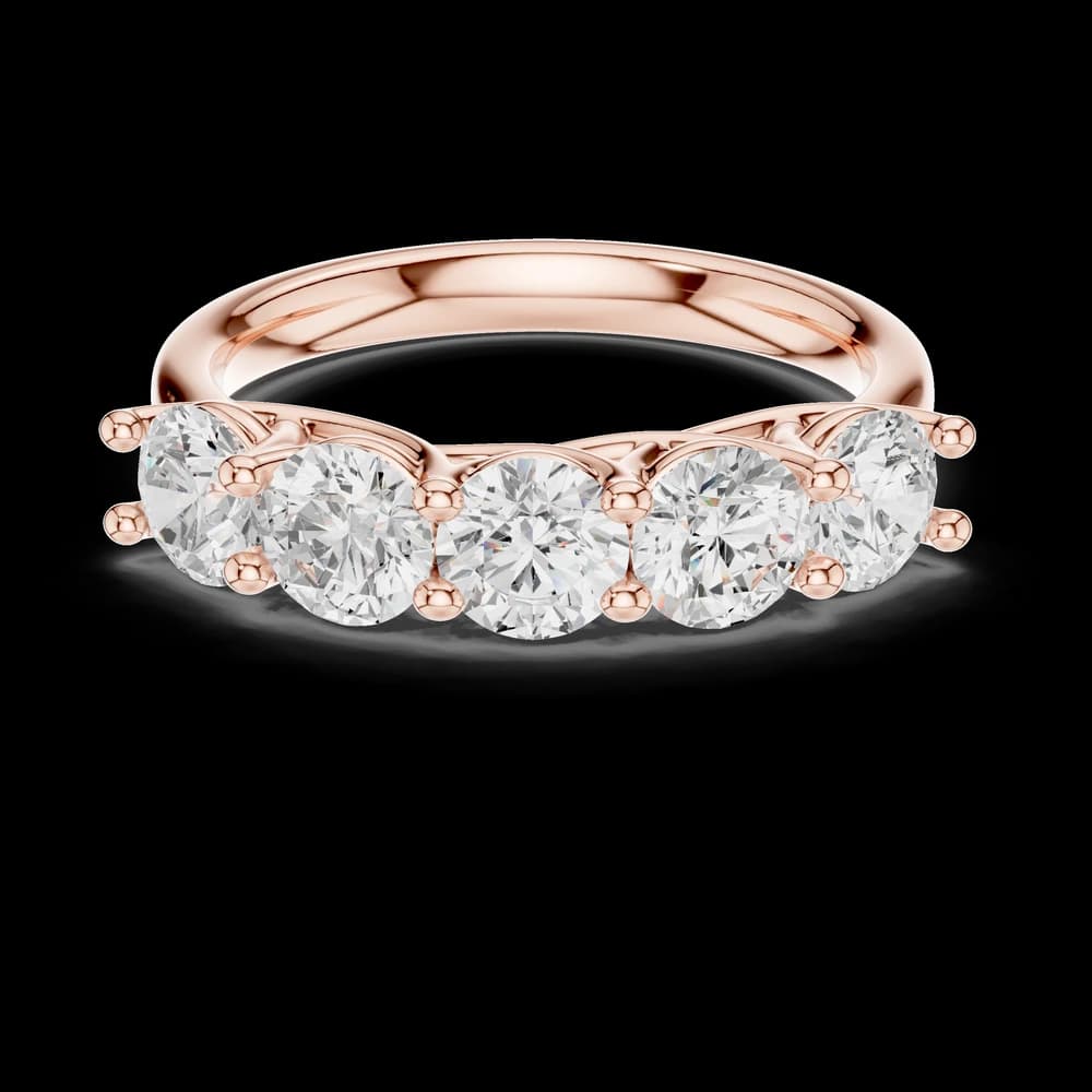 5 Stone Round Eternity Lab Grown Band - Image 1 5 Stone Round Eternity Lab Grown Band, view 1 of 6