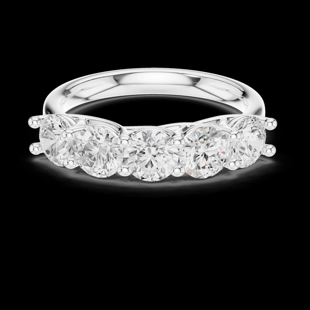 5 Stone Round Eternity Lab Grown Band - Image 2 5 Stone Round Eternity Lab Grown Band, view 2 of 6